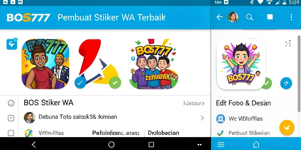 Antarmuka pengguna utama BOS777 untuk membuat stiker yang mudah digunakan.