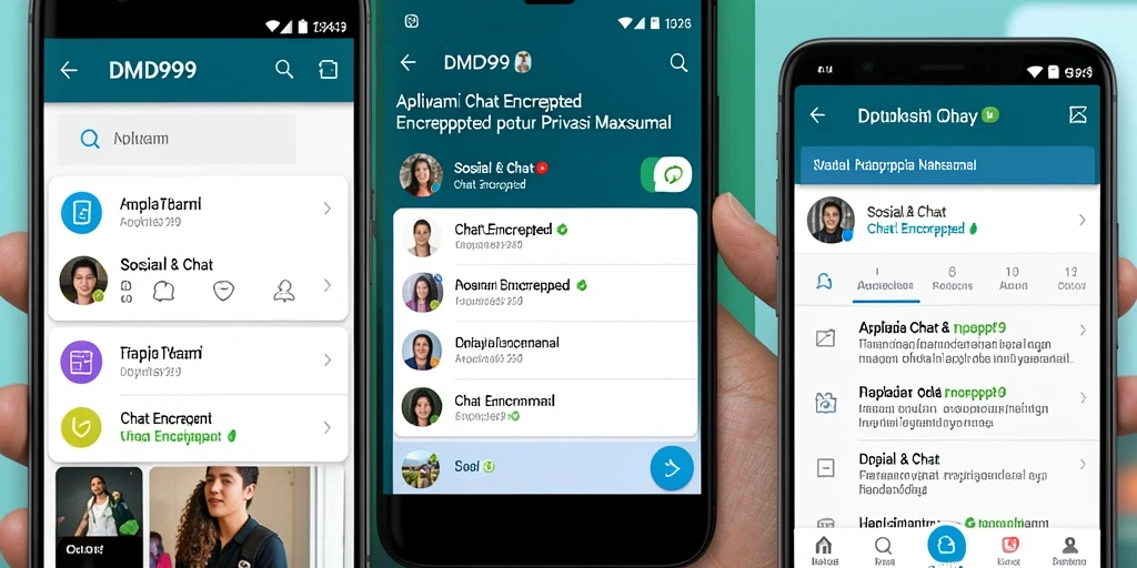 Antarmuka DMD999 menampilkan fungsi Chat Encrypted yang user-friendly.