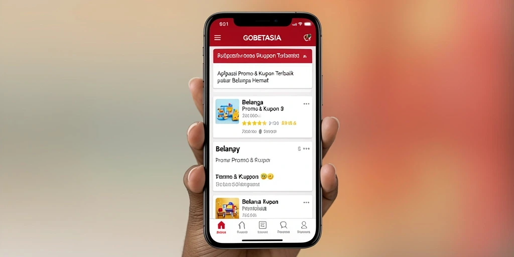 Tampilan antarmuka GOBETASIA yang menarik dengan berbagai promo dan kupon.