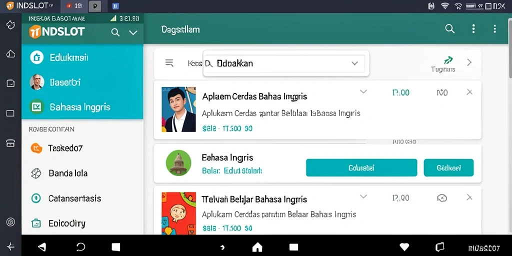 Antarmuka INDSLOT yang menarik untuk belajar Bahasa Inggris.