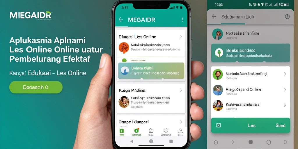 Tampilan antarmuka MEGAIDR yang intuitif untuk Les Online.
