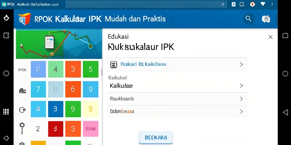 Antarmuka RPOK untuk kalkulasi IPK yang intuitif dan menarik.