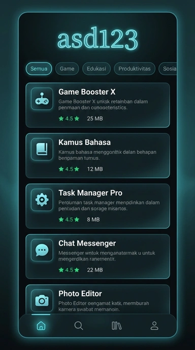 Tampilan katalog aplikasi asd123
