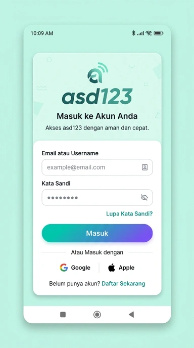 Tampilan halaman login asd123